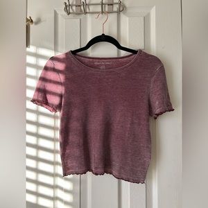 American Eagle Waffle Knit Crop Top Women’s Size Medium